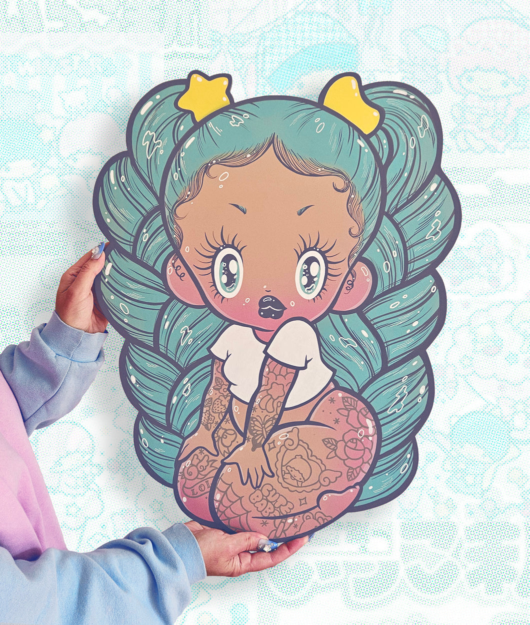 Little Twin Babes (Kiki) - Wooden Wall Hanging