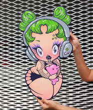 Load image into Gallery viewer, &#39;Techno Girl&#39; Wooden Wall Hanging
