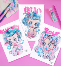 Load image into Gallery viewer, Discounted Bundle of 3 Sad Babes - A4 Size Prints
